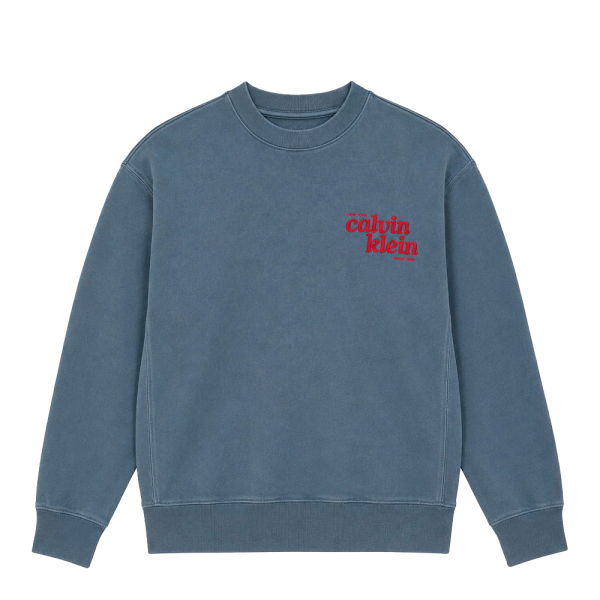 Calvin Klein Vestes en maille et pulls Bleu marine - SWEAT-SHIRT COL ROND EN MTAL TANG DE QUALIT SUPRIEURE - S - Ref 99 €
